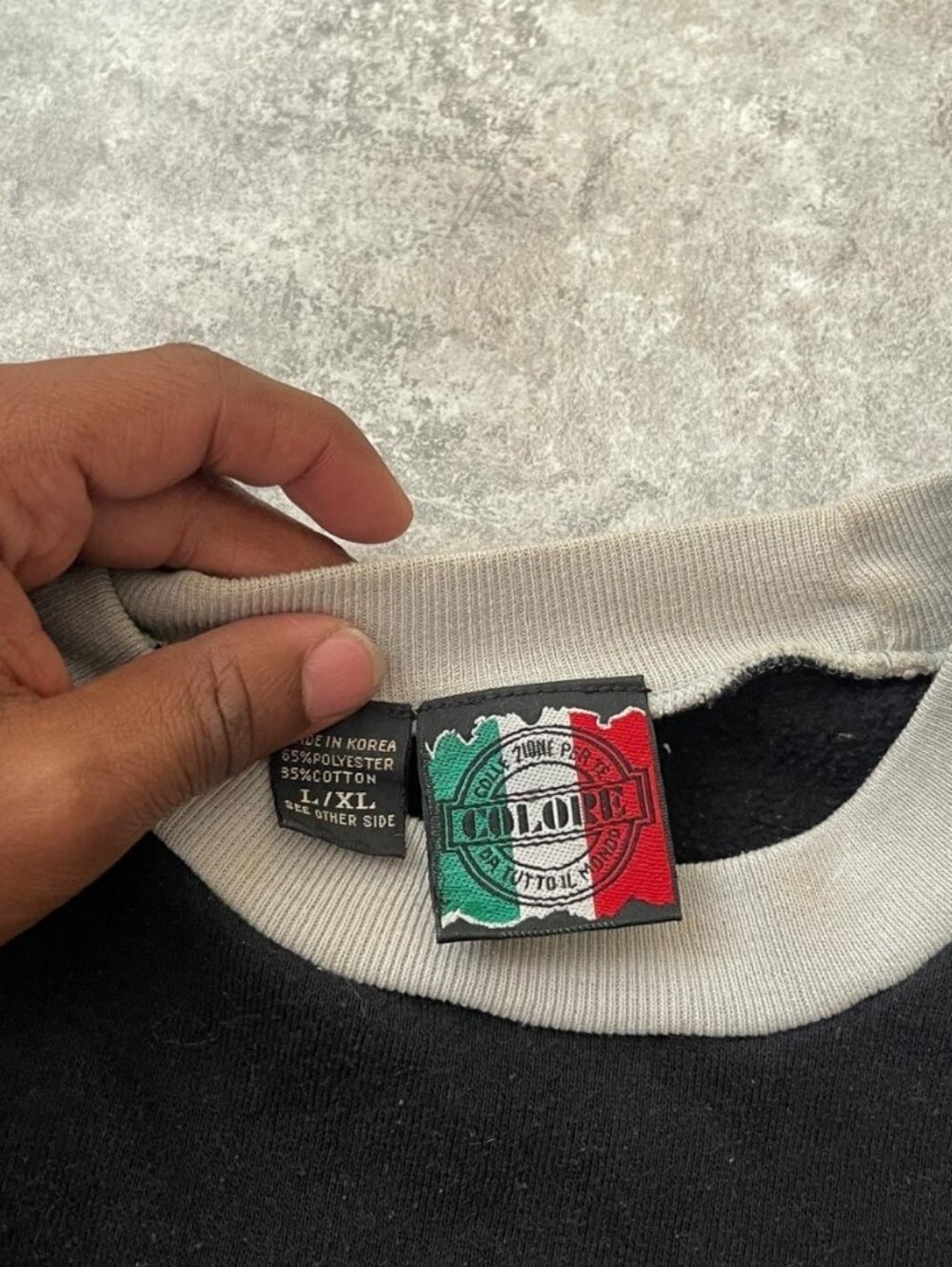 Crewneck Sweatshirt - Black & Cream